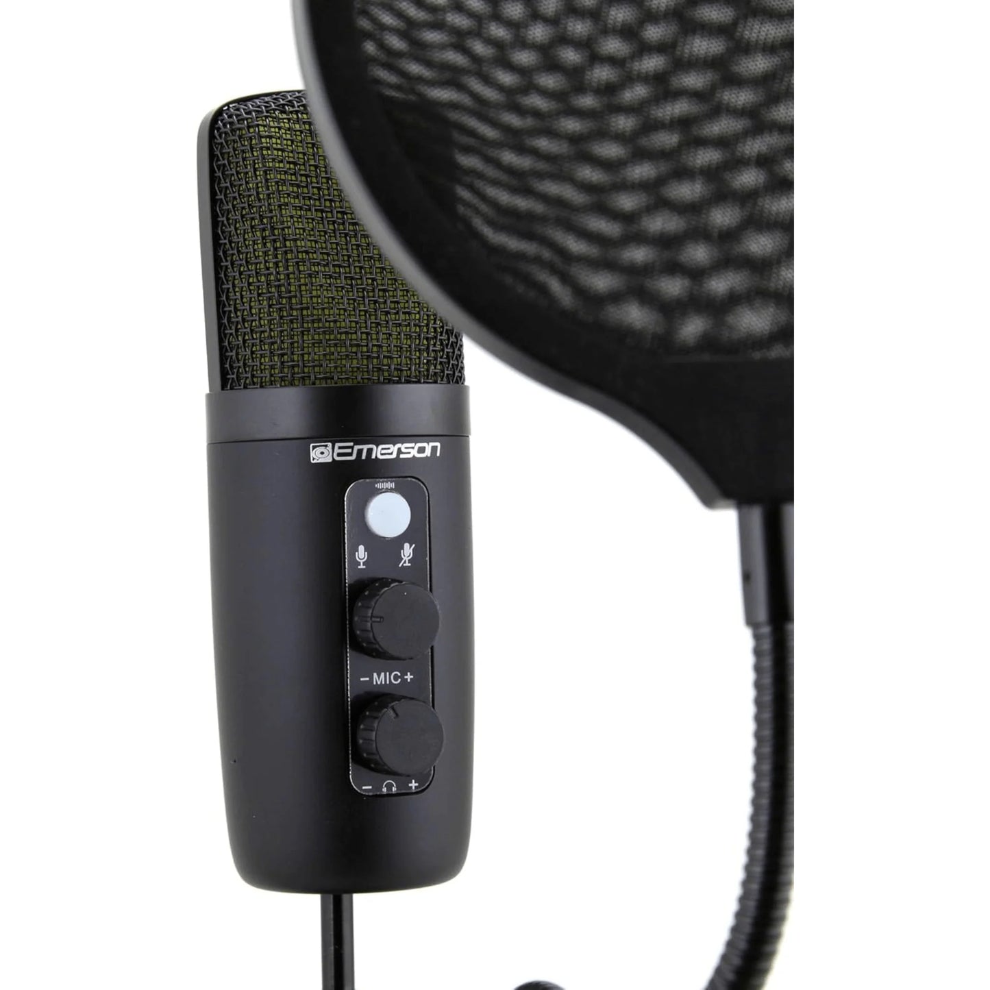Emerson USB Gaming and Streaming Condenser Microphone with LED Lighting